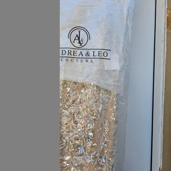 NWT Andrea and Leo A1118 Tulle Prom Dress Platinum in Size 14 - Picture 6 of 6